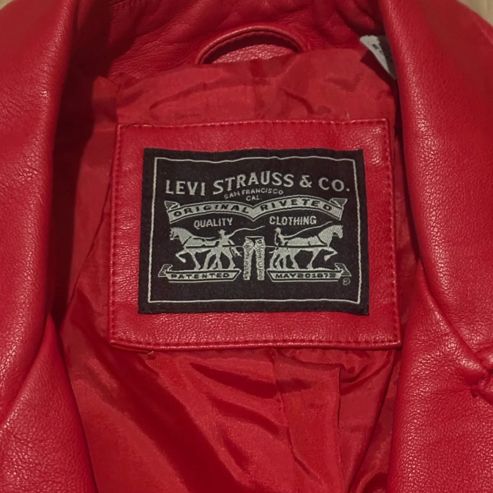 NWT Levi's Vibrant Red Leather Biker Jacket - Picture 4 of 4
